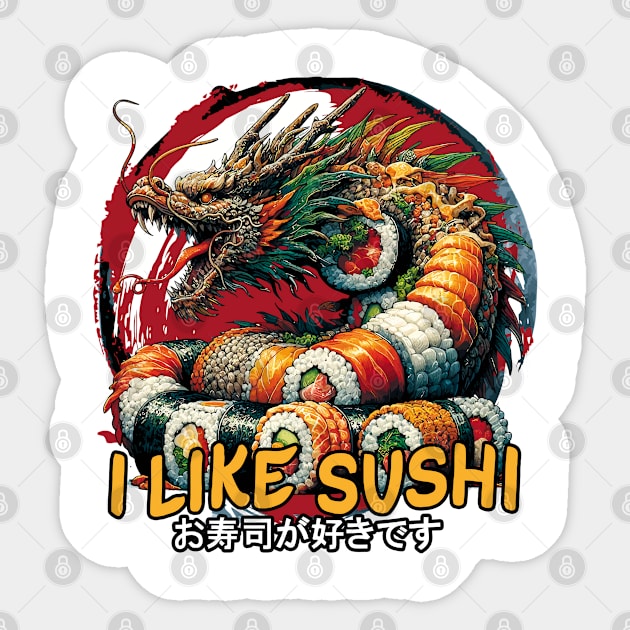 I Like Sushi Sticker by Cutetopia